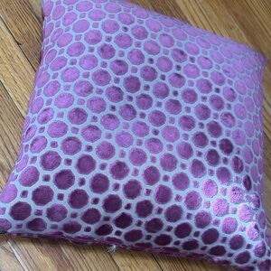 Purple Velvet Tufted Decorative Pillow 14” - insert included!